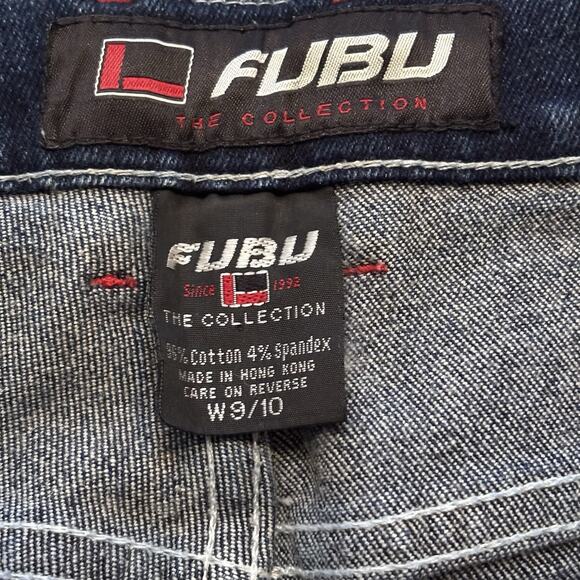 Fubu Women's Dark Blue Jeans Straight Leg Mid Rise Size 9/10 Y2K - Picture 5 of 12
